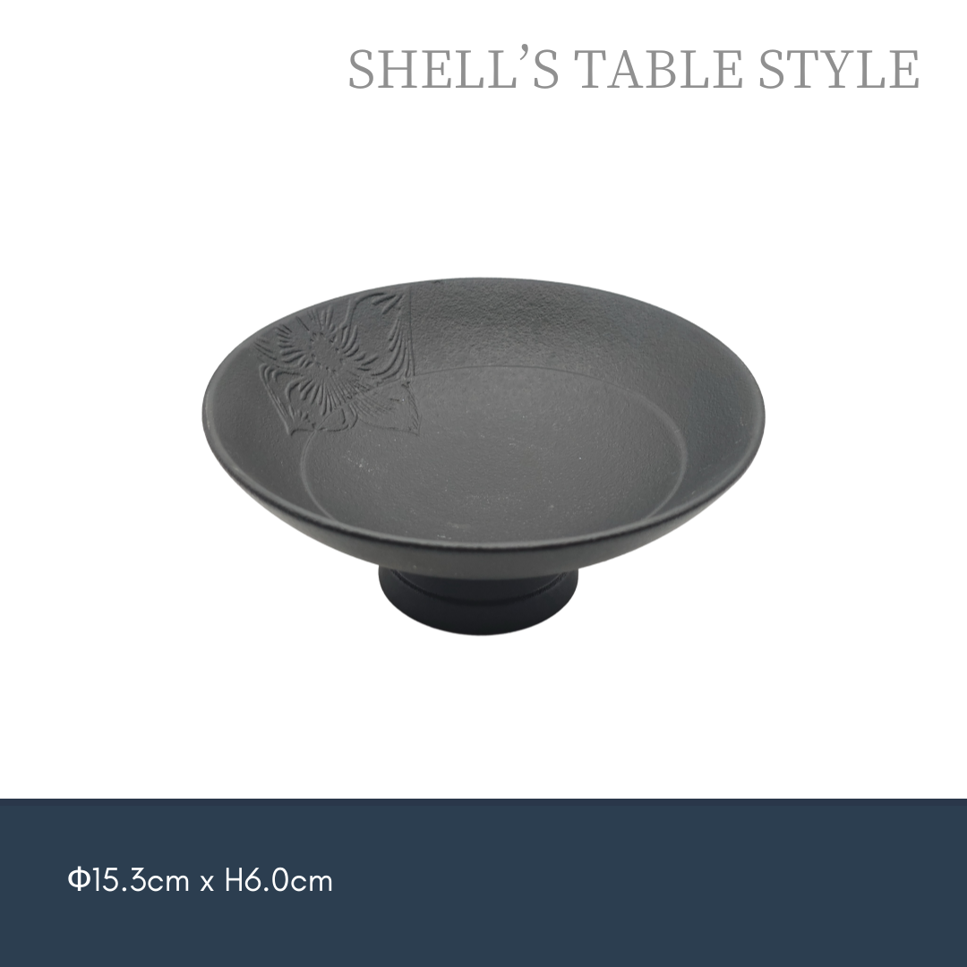 Chậu tròn đáy cao 150mm màu đen